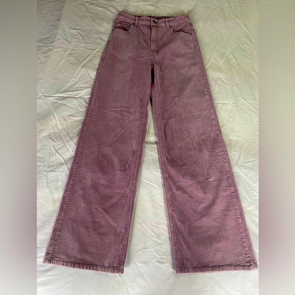 H&M Pink Wide Leg Corduroy Pants